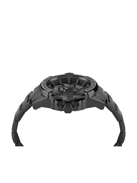 Philipp Plein The $kull Men's Battery Watch With Black Metal Bracelet