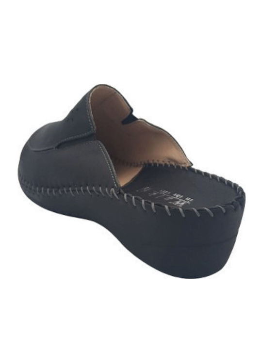 Anatomical Leather Women's Slippers Black