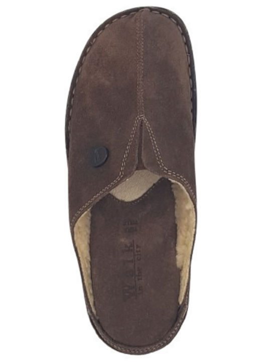 Anatomical Leather Women's Slippers Brown