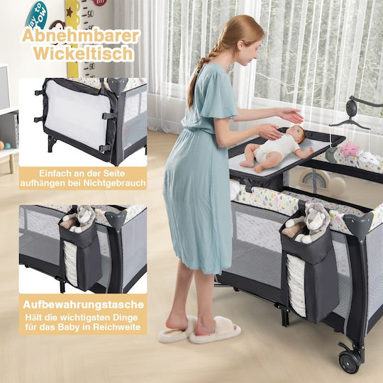 Costway Кошара за игра с Променяща се Повърхност & Матрак Многоцветен