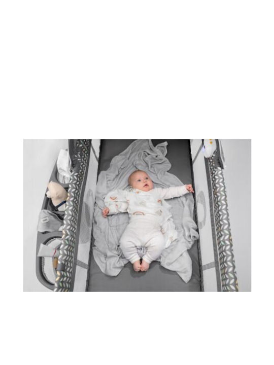 Lionelo Sven Plus Playpen 2 Levels with Changing Table & Mattress Beige Olive 127x65cm