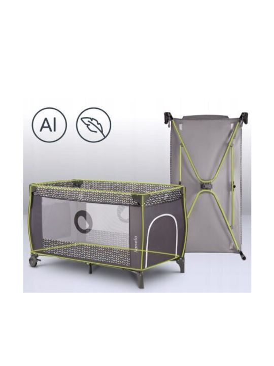 Lionelo Sven Plus Playpen 2 Levels with Changing Table & Mattress Beige Olive 127x65cm