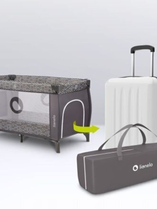 Lionelo Sven Plus Playpen 2 Levels with Changing Table & Mattress Beige Olive 127x65cm