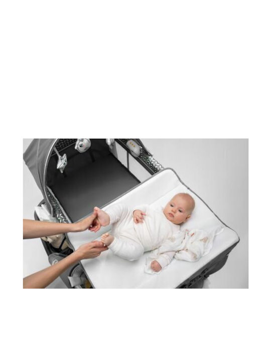 Lionelo Sven Plus Playpen 2 Levels with Changing Table & Mattress Beige Olive 127x65cm
