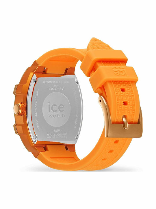 Ice Damen Uhr mit Orange Kautschukarmband