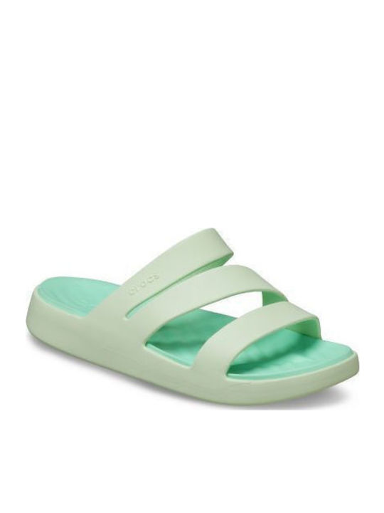 Strappy Flip Flops In Green Colour