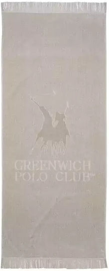 Greenwich Polo Club Strandtuch Baumwolle Beige mit Fransen 170x80cm.