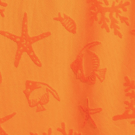 Noidinotte Beach Towel Cotton Orange with Fringes 170x90cm.