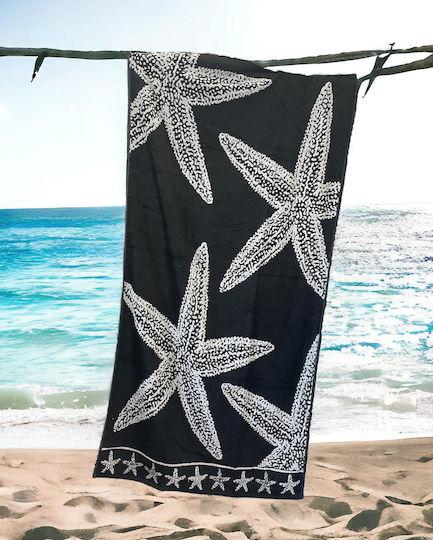 Linea Home Beach Towel Cotton Black 160x86cm.