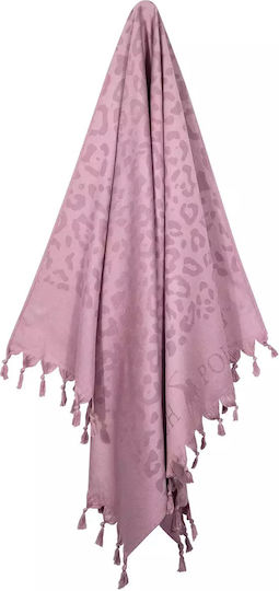 Greenwich Polo Club Beach Towel Pareo Pink with Fringes 170x90cm.