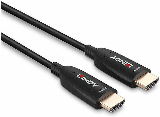 Lindy HDMI 2.1 Ultra High Speed 48Gbps 4K 120Hz HDR VRR Cable HDMI male - HDMI male 20m Μαύρο