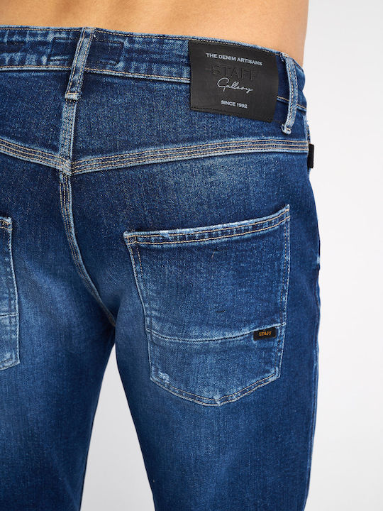 Sapphire Ανδρικό Παντελόνι Τζιν με Slim Tapered Εφαρμογή Μπλε
