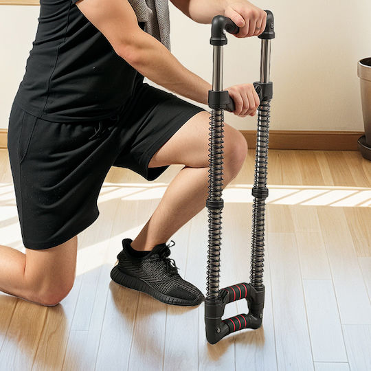 Sportnow Power Twister 4 Springs Resistance 10 to 80 kg Stainless Steel 80x22x5 cm Black A91-371v00bk
