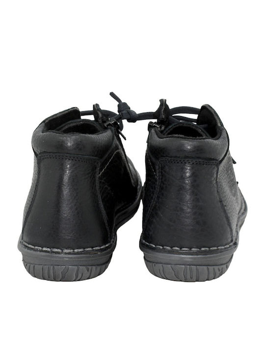 Leder Stiefeletten Damen Schwarz