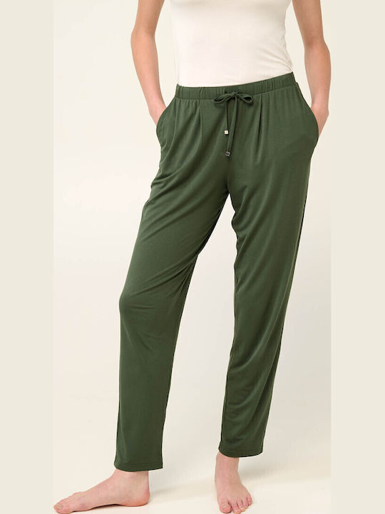 Damen Stoff Hose Olive