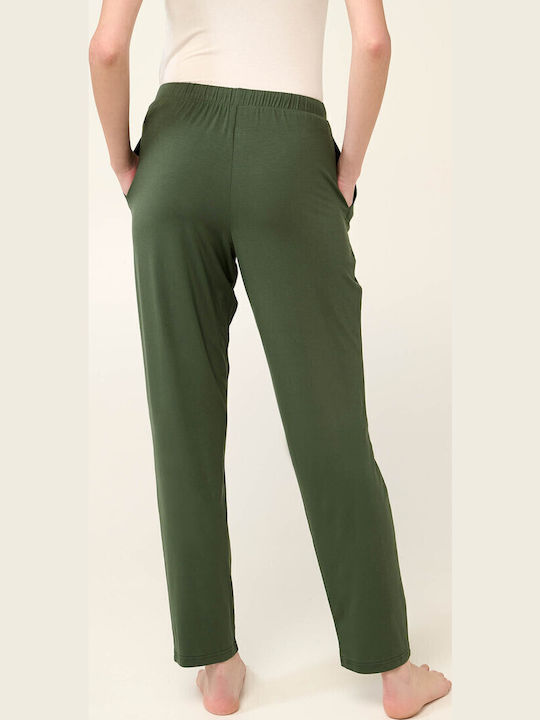 Damen Stoff Hose Olive