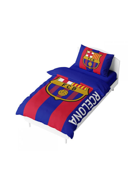 F.C. Barcelona Set Kids Duvet Cover Single with Pillowcase Multicolored 135x200cm