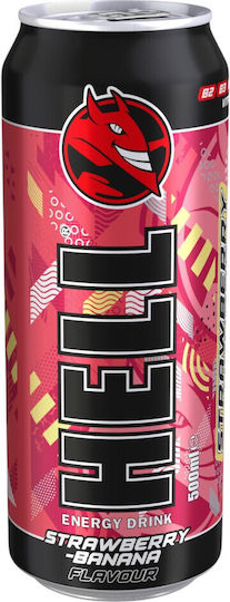 Hell Energy Drink STRAWBERRY-BANANA με Ανθρακικό 500ml