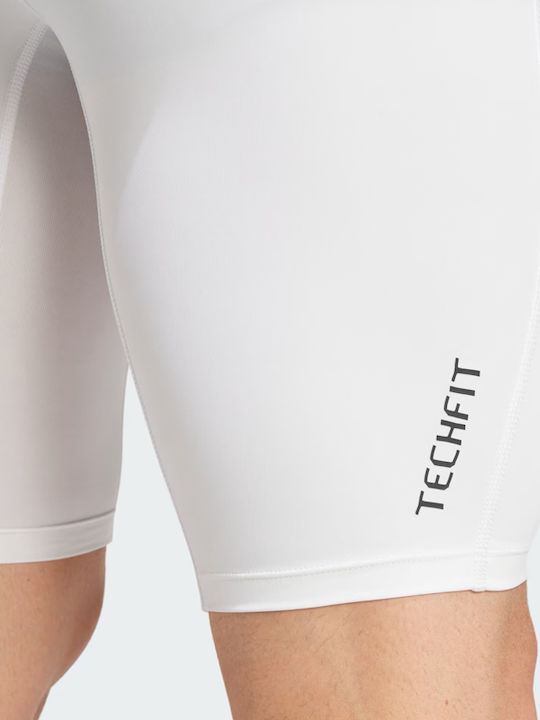 adidas Techfit Herren Sportleggings Kompression Kurz Weiß