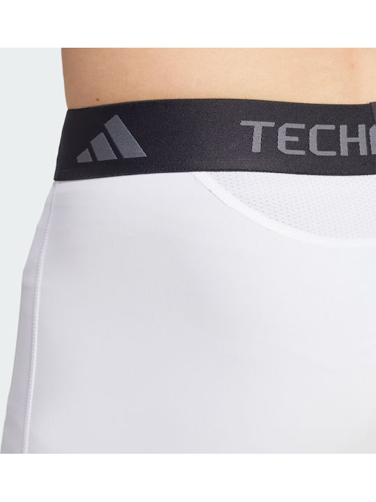 adidas Techfit Herren Sportleggings Kompression Kurz Weiß