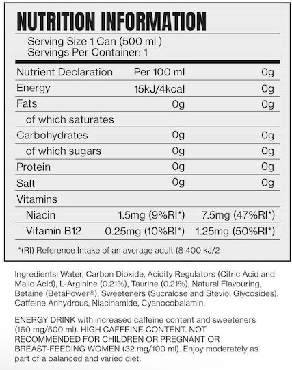 Cellucor C4 Carbonated Băutură energizantă Milioane de mere cu carbonatare, fără zahăr în Cutie 500ml