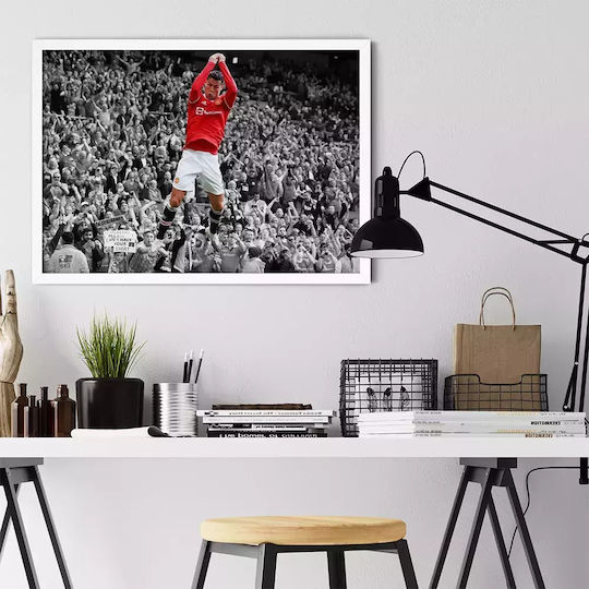 Poster Cristiano Ronaldo Sc032 21cm X 30cm White Wooden Frame