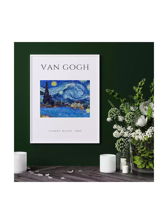 Πόστερ & Κάδρο Van Gogh Starry Night Art003 30x40cm Μαύρο Ξύλινο Κάδρο Πόστερ