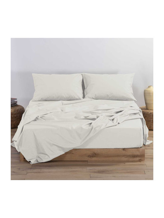 Nef-Nef Homeware Duvet Cover Cotton Queen 230x240 Basic 22 Ecru