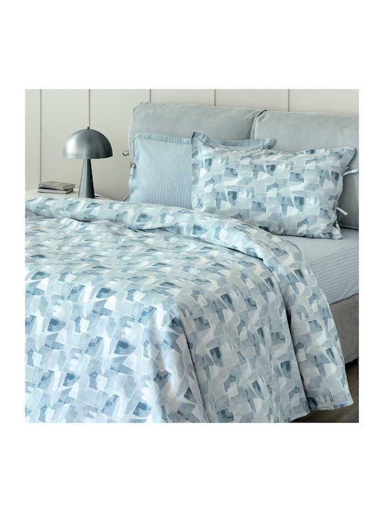 Palamaiki Duvet Cover Set Queen with 2 Pillowcases 240x250 Es104 Blue