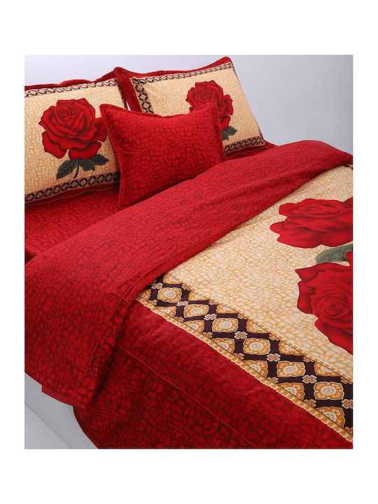 Silk Fashion Duvet Cover Set Cotton Single with Pillowcase & 1 Sheet 160x240 Joy Orange