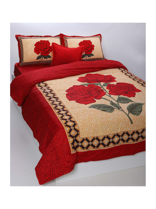 Silk Fashion Duvet Cover Set Cotton Single with Pillowcase & 1 Sheet 160x240 Joy Orange