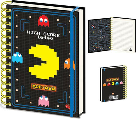 Pyramid International Pac-Man Тетрадка Спирала A5 На райета с Ластик Многоцветен