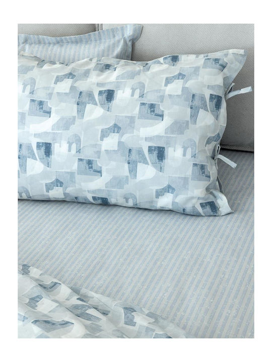 Palamaiki Duvet Cover Set Single with Pillowcase 170x250 Es104 Blue