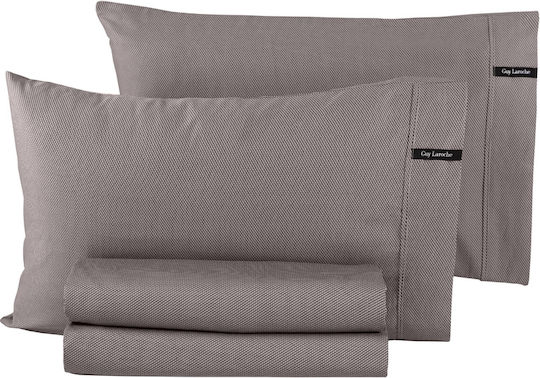 Guy Laroche Duvet Cover Cotton Satin Single 165x225 Minimal Melanze