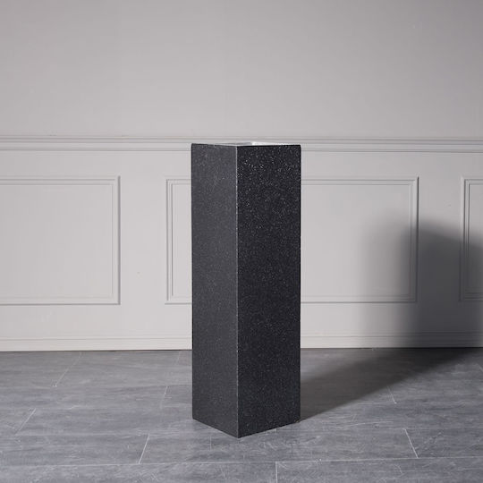 Supergreens Terazzo Ανθοστήλη Πήλινη Μαύρη 28x28x100εκ.