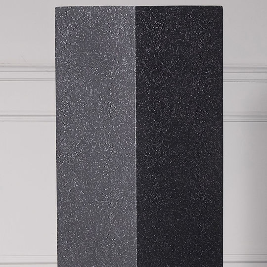 Supergreens Terazzo Ανθοστήλη Πήλινη Μαύρη 28x28x100εκ.