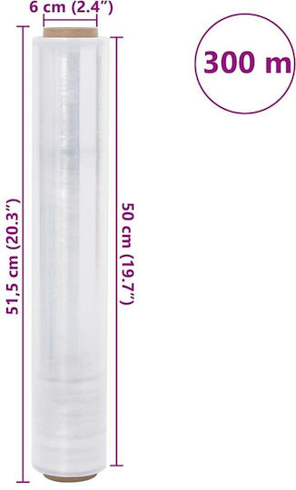 vidaXL Transparent Stretch Film 50cm x 300m 2pcs