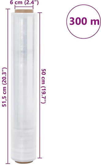 vidaXL Stretch Film 50cm x 300m Διάφανο 2τμχ