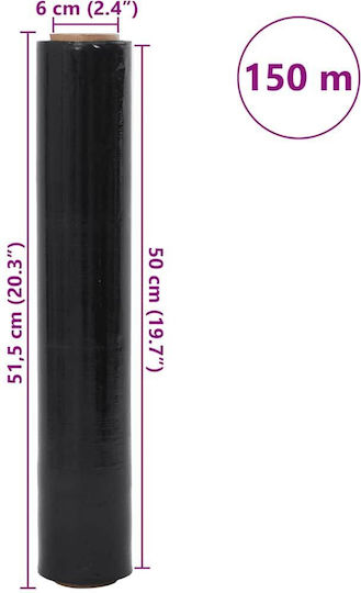Vidaxl Stretch Film 2 Τεμάχια Μαύρο 17 Μm 50 Cm X 150 M Μαύρο