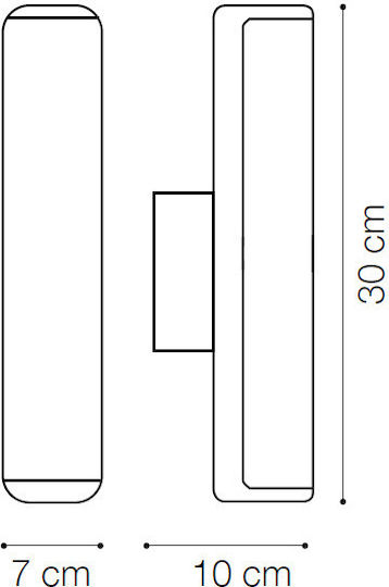 Ideal Lux Wall-Mounted Outdoor Light LED IP44 9.5W with Warm White Light 30x10x7εκ.