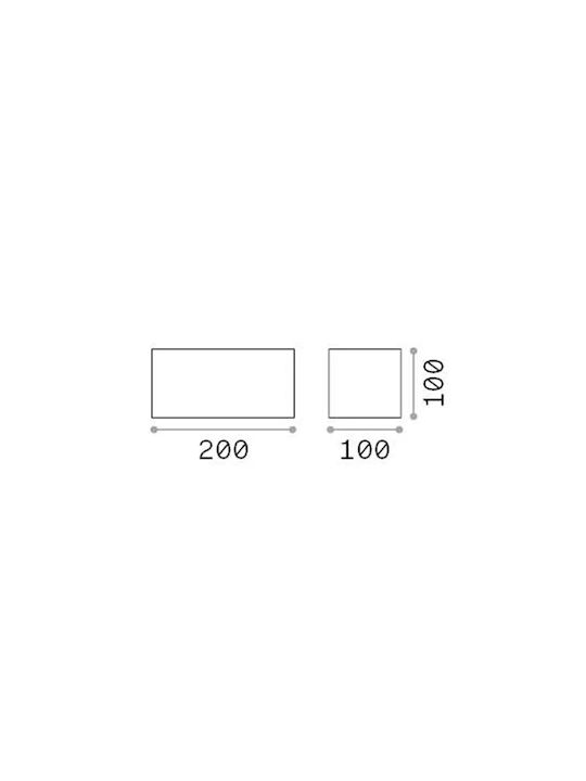 Ideal Lux Επιτοίχιο Εξωτερικό Φωτιστικό IP54 Διπλής Δέσμης 20x10x10εκ.