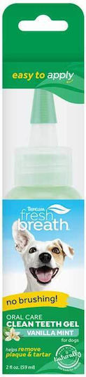 Tropiclean Fresh Breath Clean Teeth Oral Care Gel Vanilla Dog Dental Gel against Bad Breath 59ml