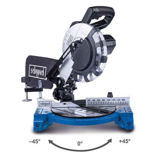 Scheppach Miter Saw Electric with Power 1500W, Laser Guide & Cutting Disc Diameter 210mm