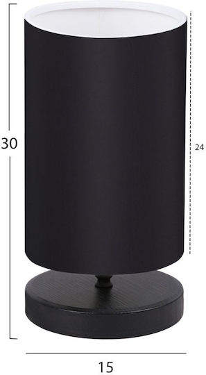 HomeMarkt Wood Table Lamp for Socket E14 with Black Shade and Base