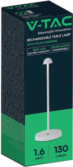 V-TAC Metallisches Tischlampen LED mit Weißem Hut und Basis