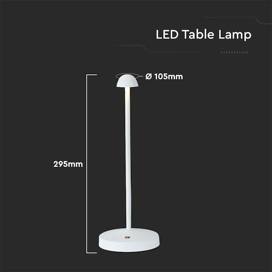 V-TAC Metallisches Tischlampen LED mit Weißem Hut und Basis