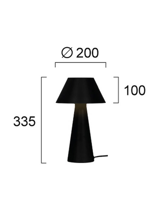 Viokef Dona Metal Table Lamp for Socket E27 with Black Shade and Base