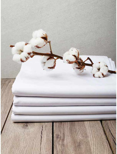 Sunshine Hotel Sheet White Semi-Double 180x270cm 100% Cotton 1pcs