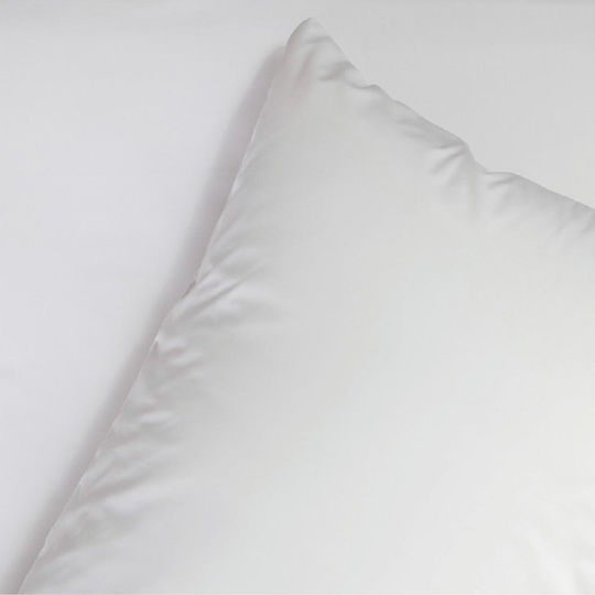 Borea Striped Satin Hotel Sheet White Queen Size 220x240cm Cotton & Viscose 1pcs