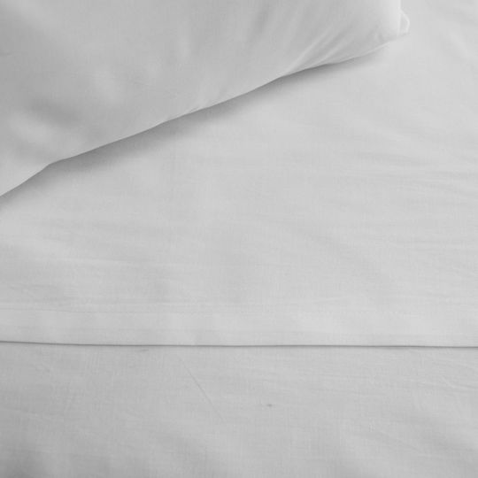 Decocraft Hotel Sheet White Single 160x240cm Cotton & Polyester 1pcs